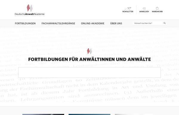 Vorschau von www.anwaltakademie.de, DeutscheAnwaltAkademie GmbH