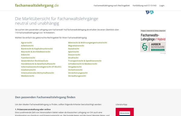 Vorschau von www.fachanwaltslehrgang.de, fachanwaltslehrgang.de