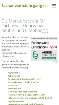 Vorschau der mobilen Webseite www.fachanwaltslehrgang.de, fachanwaltslehrgang.de