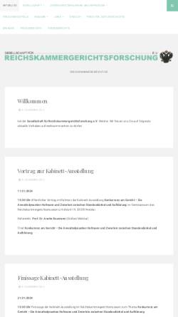 Vorschau der mobilen Webseite www.reichskammergericht.de, Gesellschaft für Reichskammergerichtsforschung e. V.