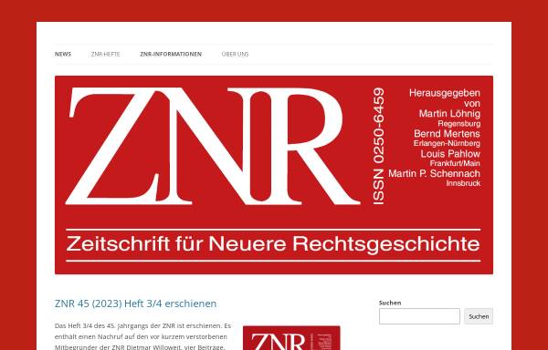 Zeitschrift für Neuere Rechtsgeschichte