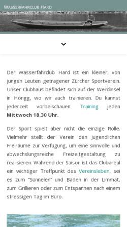 Vorschau der mobilen Webseite wfchard.ch, Wasserfahrclub Hard