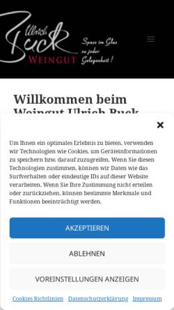 Vorschau der mobilen Webseite weingut-buck.de, Buck, Weingut Ulrich