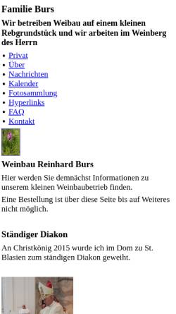 Vorschau der mobilen Webseite winzer-burs.de, Burs, Weinbau Reinhard