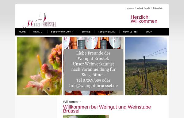 Vorschau von www.weingut-bruessel.de, Weingut & Weinstube Brüssel