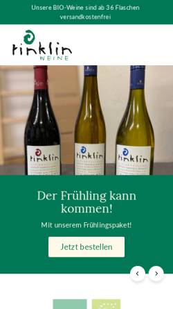 Vorschau der mobilen Webseite rinklin.de, Weingut Rinklin