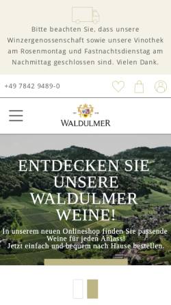 Vorschau der mobilen Webseite www.waldulmer.de, Winzergenossenschaft Waldulm