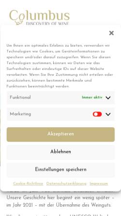 Vorschau der mobilen Webseite www.weingut-sonnenhof-oberheimbach.de, Sonnenhof, Weingut