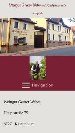 Vorschau der mobilen Webseite www.webers-weine.de, Gernot Weber, Weingut