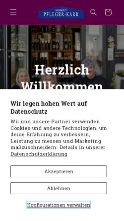 Vorschau der mobilen Webseite pfleger-karr.de, Pfleger-Karr, Wein- und Sektgut