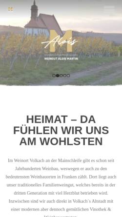 Vorschau der mobilen Webseite www.weingut-alois-martin.de, Weingut Alois Martin in Volkach