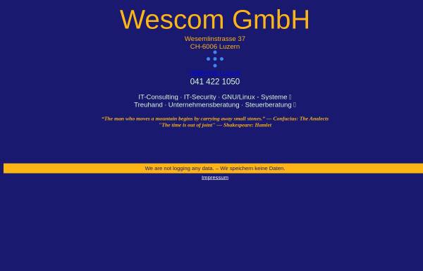 Vorschau von www.wescom.ch, WESCOM GmbH