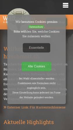 Vorschau der mobilen Webseite www.hirschmatt.ch, Hirschmatt Buchhandlung