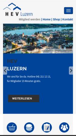 Vorschau der mobilen Webseite www.hev-luzern.ch, HEV Hauseigentümerverband Luzern
