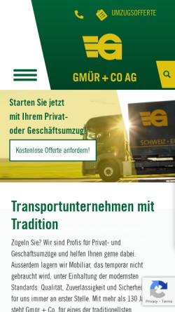 Vorschau der mobilen Webseite www.gmuercoag.ch, Gmür + CO AG