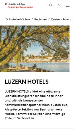 Vorschau der mobilen Webseite www.luzern-hotels.ch, Luzern Hotels