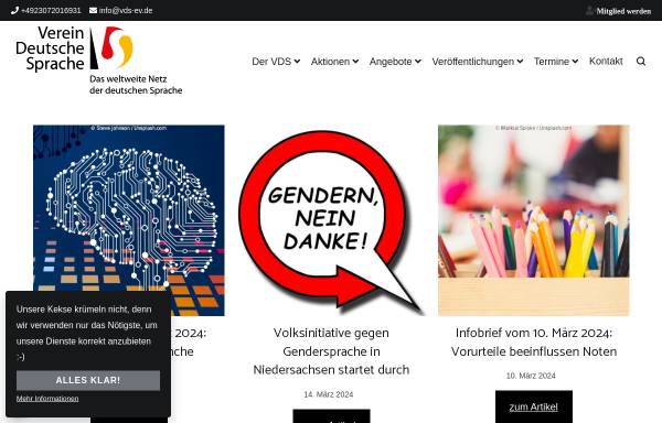 Vorschau von www.vds-ev.de, Verein Deutsche Sprache e.V.