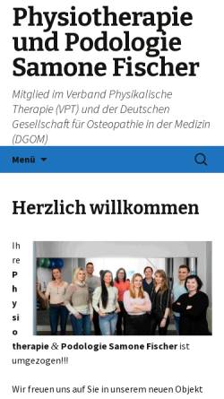 Vorschau der mobilen Webseite samone-fischer.de, Physiotherapie Samone Schneider
