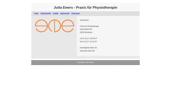 Vorschau von www.jutta-ewers.de, Jutta Ewers - Praxis für Physiotherapie