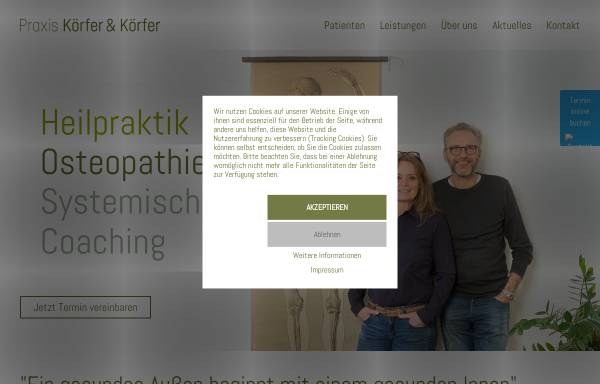 Vorschau von www.praxiskoerferundkoerfer.de, Praxis Körfer & Körfer- Heilpraktik, Osteopathie und systemische Beratung