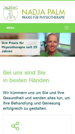 Vorschau der mobilen Webseite www.nadja-palm.de, Nadja Palm, Praxis für Physiotherapie, Krankengymnastik und Massage
