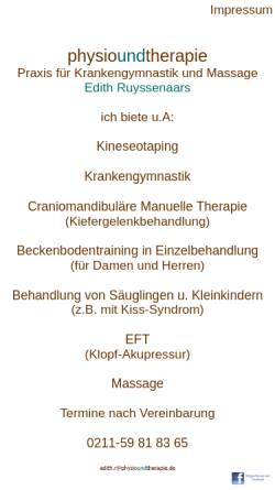 Vorschau der mobilen Webseite www.physioundtherapie.de, Physioundtherapie
