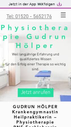 Vorschau der mobilen Webseite www.praxis-hoelper.de, Praxis für Krankengymnastik Gudrun Hölper
