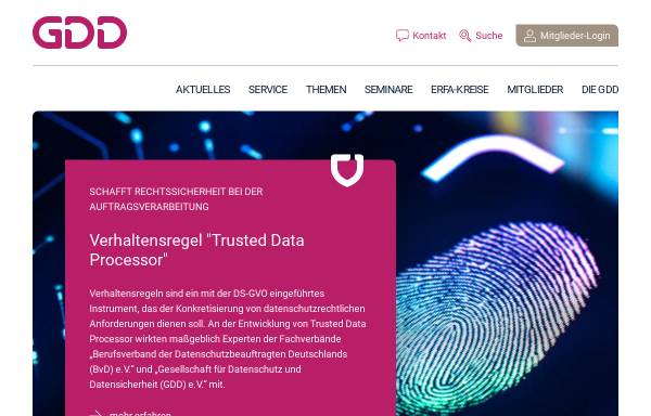 Vorschau von www.gdd.de, Gesellschaft für Datenschutz und Datensicherung (GDD) e.V.