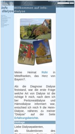 Vorschau der mobilen Webseite www.info-dialyse.de, Dialyse und Nierentransplantation