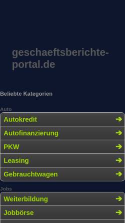 Vorschau der mobilen Webseite www.geschaeftsberichte-portal.de, Geschäftsberichte-Portal by Hoop-Consult GmbH
