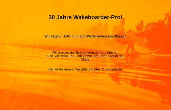 Vorschau von www.wakeboarder-pro.de, Wakeboarder Pro - Wakeboardmagazin