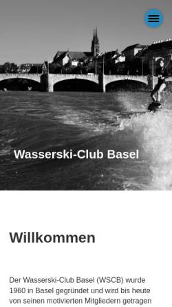 Vorschau der mobilen Webseite www.wasserski-basel.ch, Wasserski Club Basel