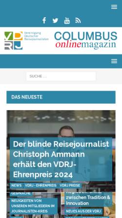 Vorschau der mobilen Webseite www.vdrj.de, Vereinigung deutscher Reisejournalisten e.V. - VDRJ