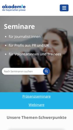 Vorschau der mobilen Webseite www.a-b-p.de, Akademie der Bayerischen Presse (ABP) e.V.