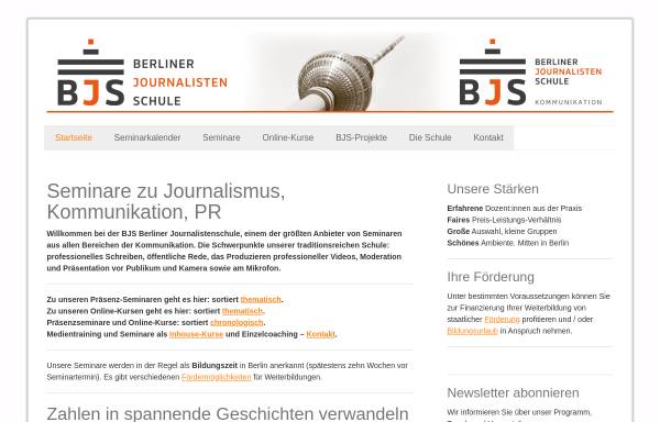 Vorschau von www.berliner-journalisten-schule.de, Berliner Journalisten-Schule