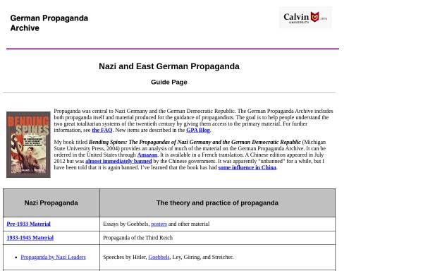 Vorschau von research.calvin.edu, German Propaganda Archive