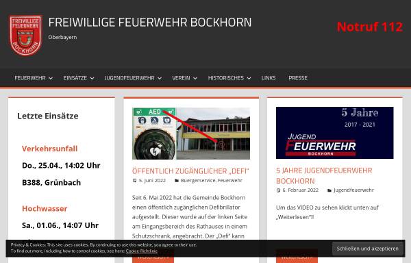 Vorschau von www.ffw-bockhorn.de, Freiwillige Feuerwehr Bockhorn