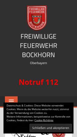 Vorschau der mobilen Webseite www.ffw-bockhorn.de, Freiwillige Feuerwehr Bockhorn