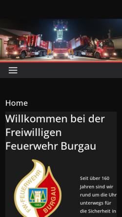 Vorschau der mobilen Webseite www.feuerwehr-burgau.de, Freiwillige Feuerwehr Burgau
