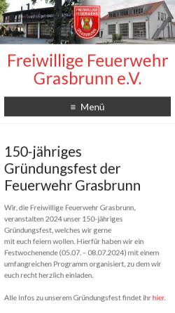 Vorschau der mobilen Webseite www.feuerwehr-grasbrunn.de, Freiwillige Feuerwehr Grasbrunn