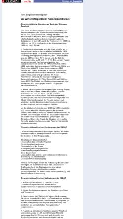 Vorschau der mobilen Webseite www.glasnost.de, Die Wirtschaftspolitik im Nationalsozialismus