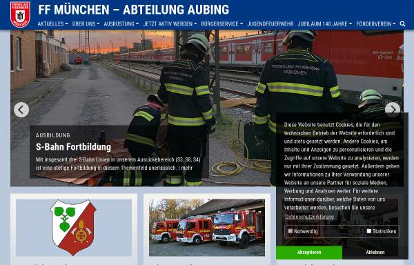 Vorschau von www.ffw-aubing.de, Freiwillige Feuerwehr München-Aubing