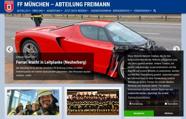 Vorschau von www.ffmf.net, Freiwillige Feuerwehr München-Freimann