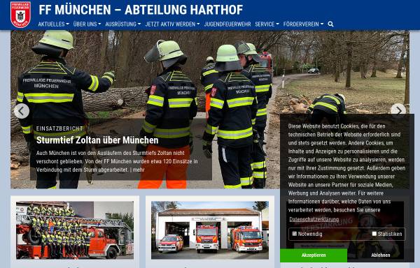 Vorschau von www.feuerwehr-harthof.de, Freiwillige Feuerwehr München-Harthof