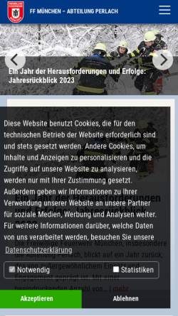 Vorschau der mobilen Webseite www.ff-perlach.de, Freiwillige Feuerwehr München-Perlach