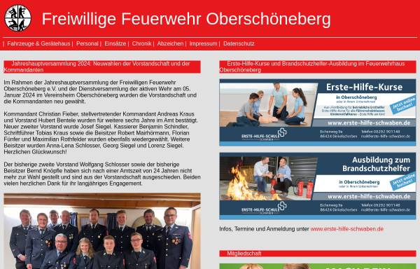 Vorschau von www.feuerwehr.oberschoeneberg.de, Freiwillige Feuerwehr Oberschöneberg