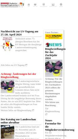 Vorschau der mobilen Webseite www.rassegefluegel-baden.de, Landesverband Baden
