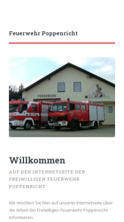 Vorschau der mobilen Webseite www.feuerwehr-poppenricht.de, Freiwillige Feuerwehr Poppenricht
