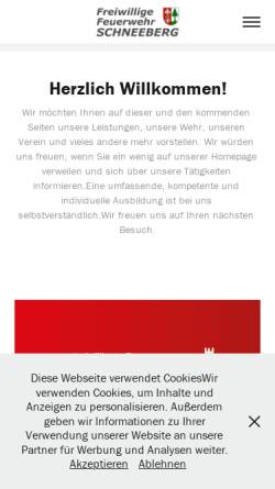 Vorschau der mobilen Webseite www.feuerwehr-schneeberg-odw.de, Freiwillige Feuerwehr Schneeberg