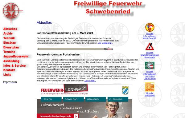 Vorschau von www.feuerwehr-schwebenried.de, Freiwillige Feuerwehr Schwebenried